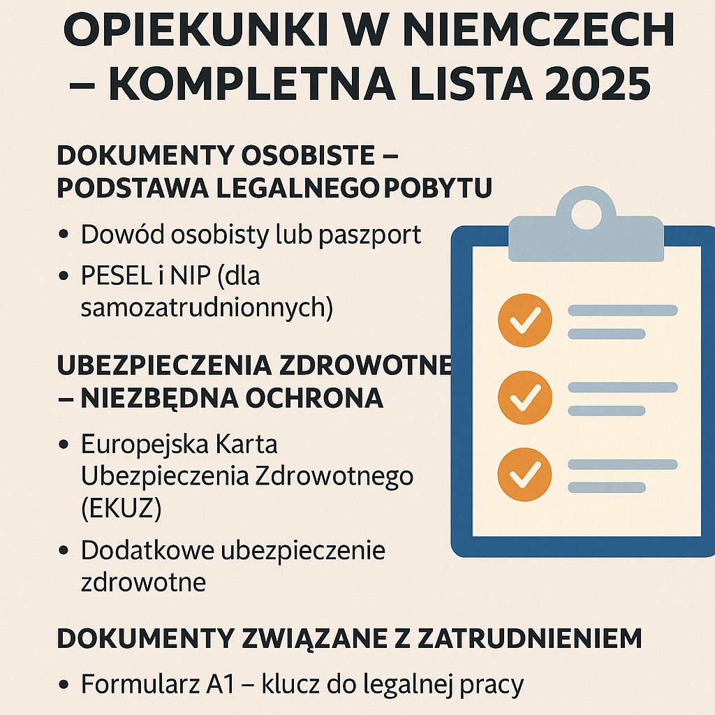 Praca opiekunki w Niemczech – lista dokumentów i koszty 2025